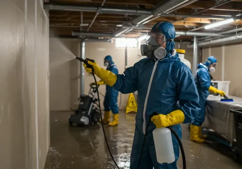 Basement Sanitization and Antimicrobial Treatment process in Blanchester, OH